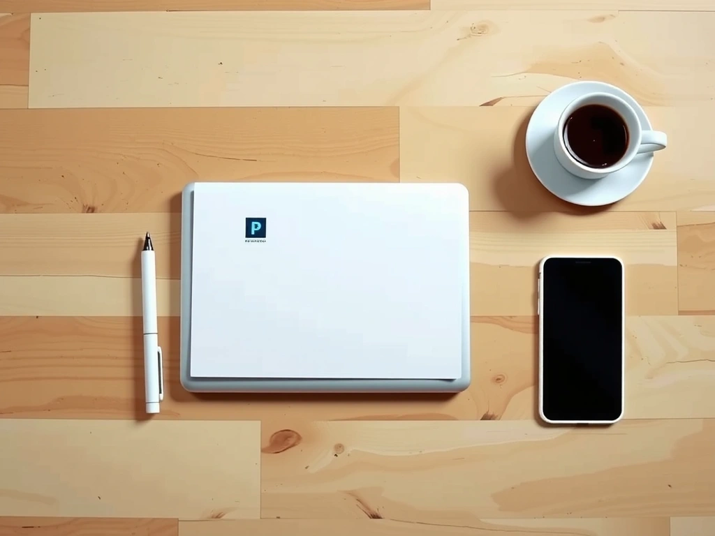 Pracovní stůl z ptačí perspektivy